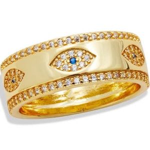SAVVY CIE JEWELS Gold Evil Eye Band
